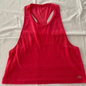ALO Racerback crop tank, HOT Pink, M - EUC